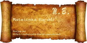 Mateicska Bardó névjegykártya